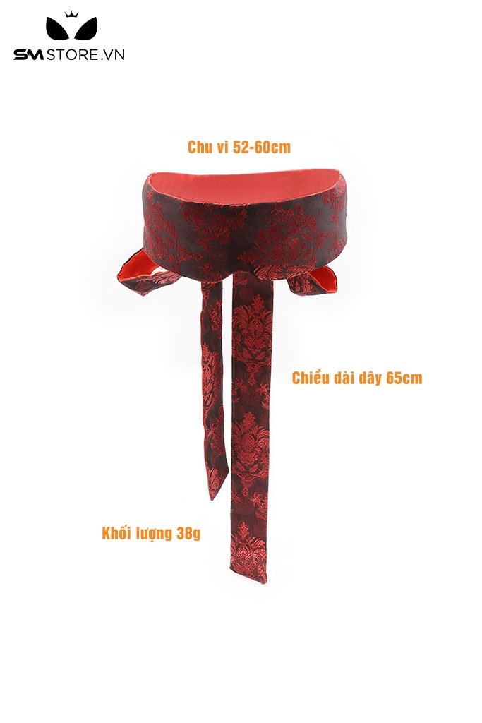 SMT014 - Khăn bịt mắt cao cấp chất liệu lụa họa tiết trung cổ