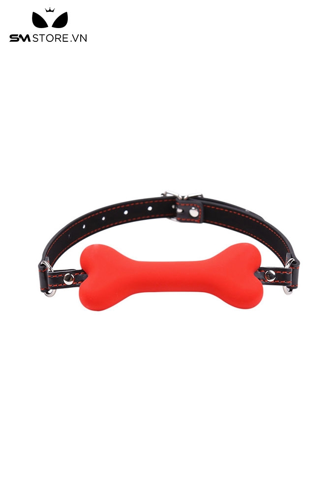 SMT024 - bit gag thiết kế hình xương và dây đeo màu đen