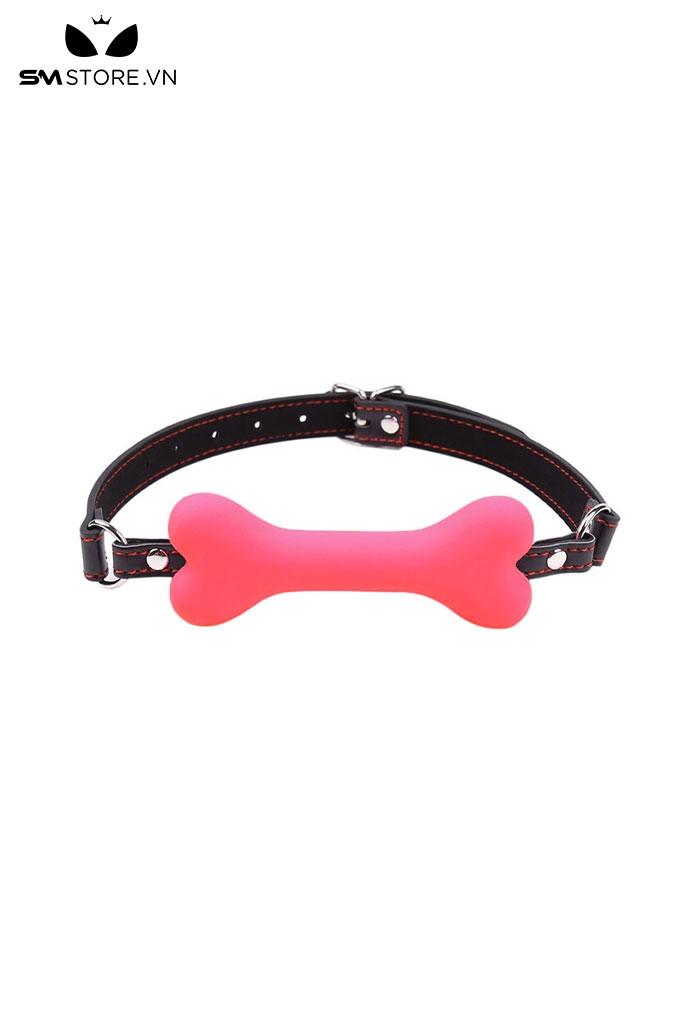 SMT024 - bit gag thiết kế hình xương và dây đeo màu đen