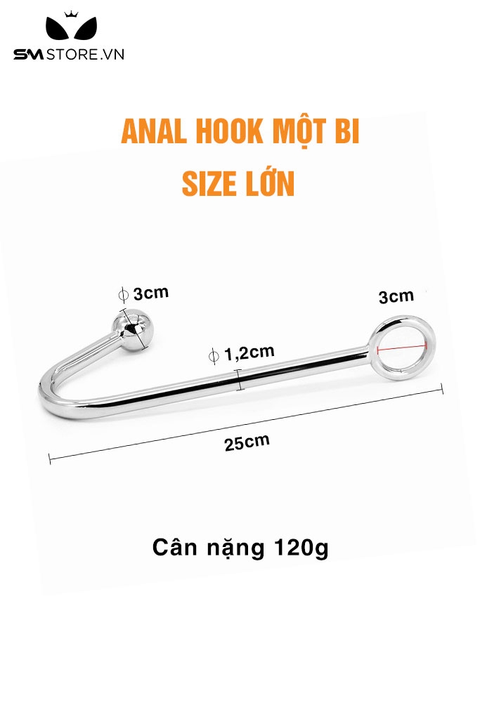 SMT121 - Anal hook cao cấp thiết kế 1 bi chất liệu thép không gỉ