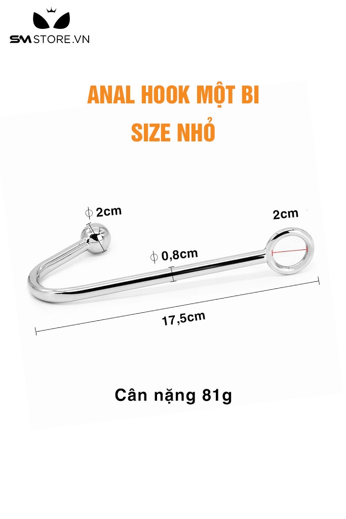 SMT121 - Anal hook cao cấp thiết kế 1 bi chất liệu thép không gỉ