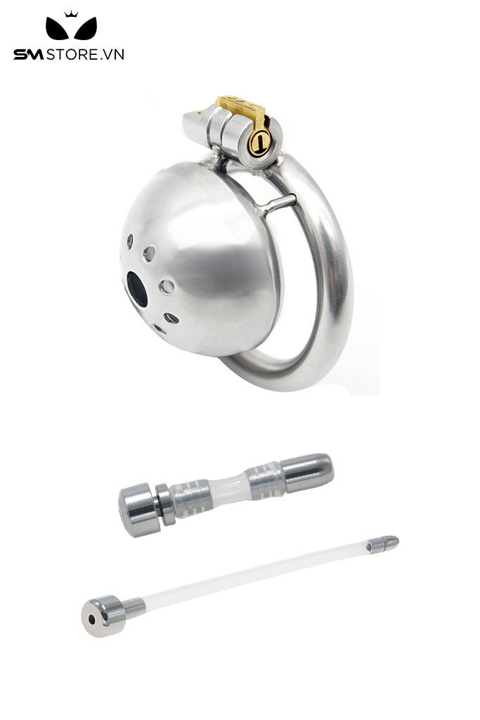 SMT168 - Khóa dương vật inox kèm ống dẫn, 9 phiên bản tùy chọn