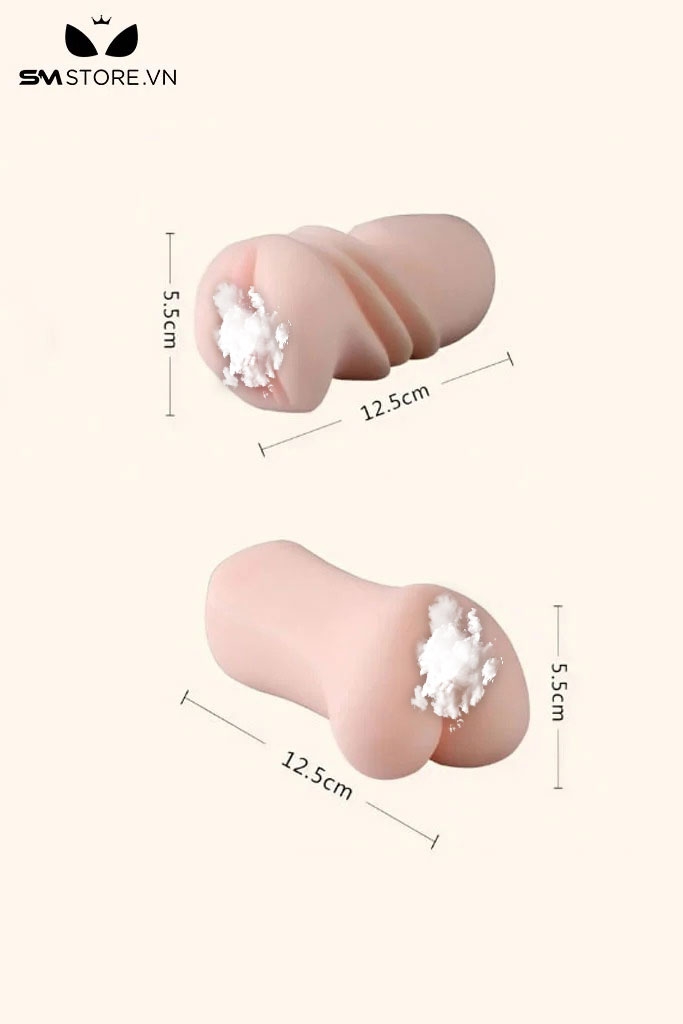 SMT1951 - Âm đạo giả 2 đầu có hậu môn dài 12.5cm bằng silicon mềm