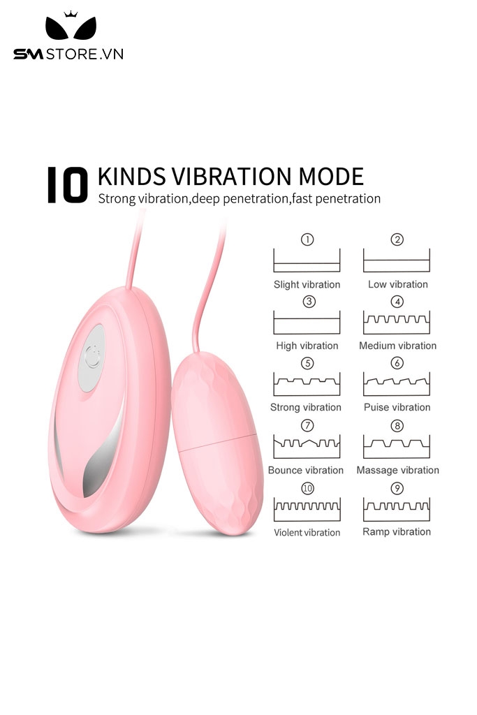 SMT3063 - Trứng rung tình yêu mini điều khiển có dây và 10 tần số rung