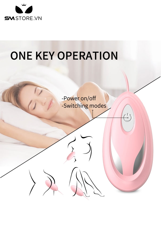 SMT3063 - Trứng rung tình yêu mini điều khiển có dây và 10 tần số rung