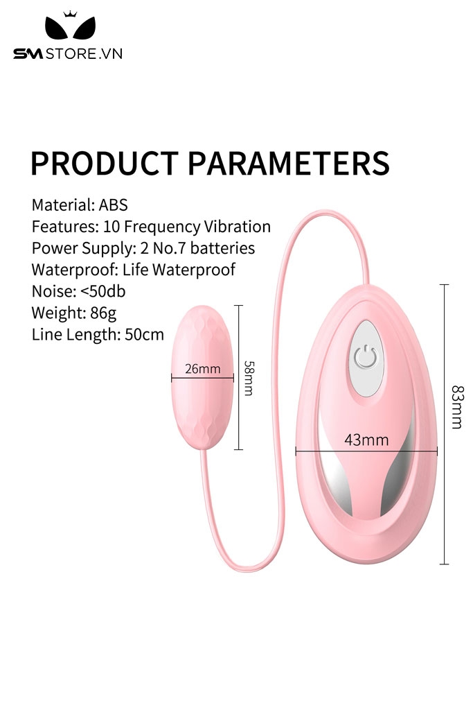 SMT3063 - Trứng rung tình yêu mini điều khiển có dây và 10 tần số rung