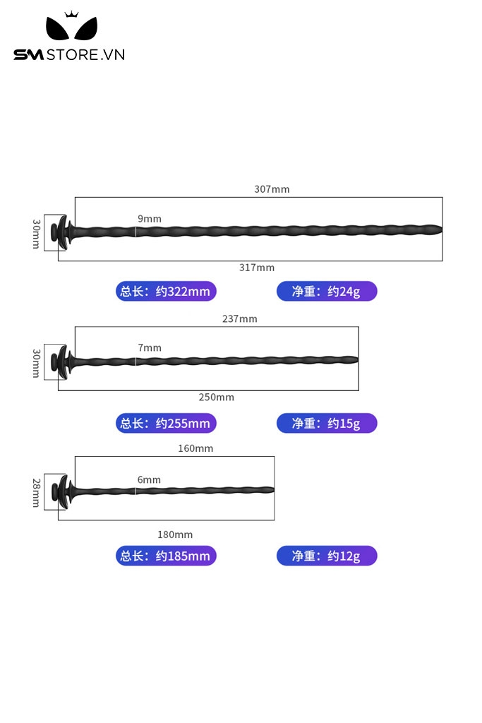 SMT3212 - Sounding niệu đạo silicon hình âm đạo thiết kế xoắn ốc