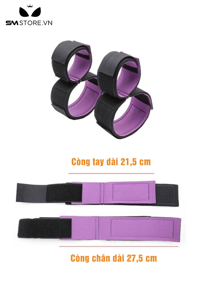 SMT280 - Còng tay tình yêu mút xốp 2 màu cố định tay chân pha