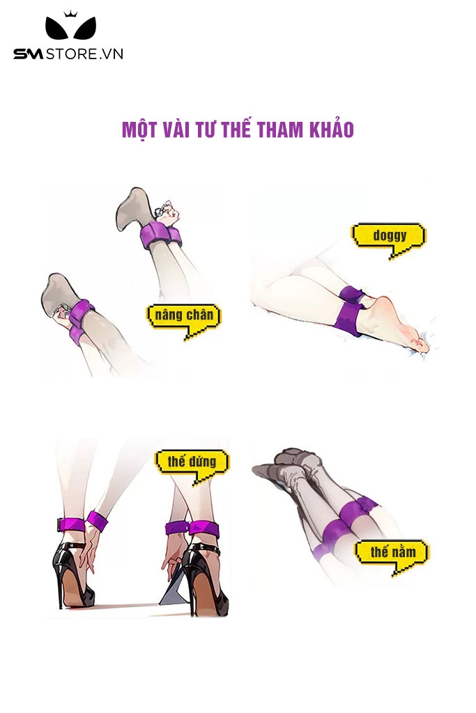 SMT280 - Còng tay tình yêu mút xốp 2 màu cố định tay chân pha