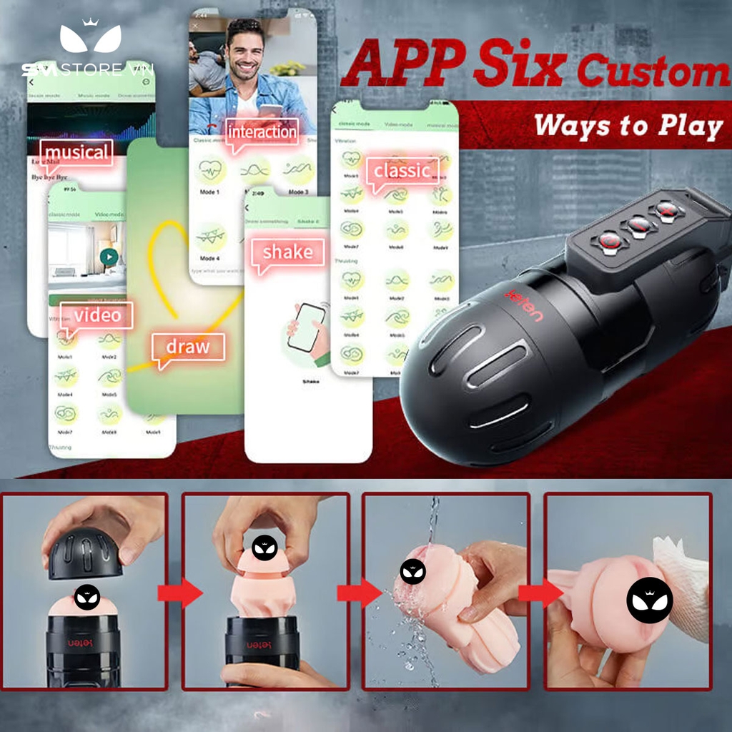 SMT2972 - Cốc thủ dâm tự động Leten rung thụt điều khiển qua APP