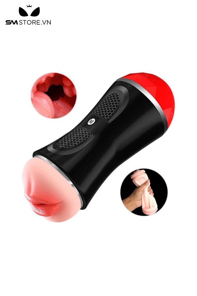 SMT2973 - Cốc thủ dâm 2 đầu silicon co giãn miệng và âm đạo dài 18cm