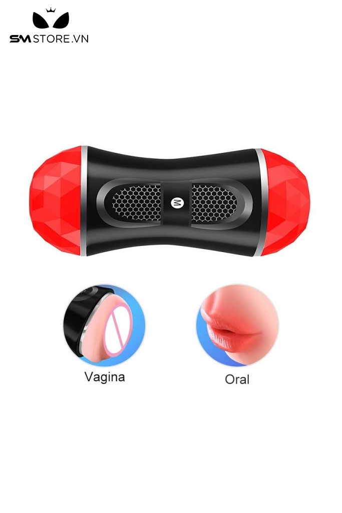 SMT2973 - Cốc thủ dâm 2 đầu silicon co giãn miệng và âm đạo dài 18cm