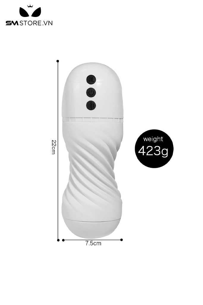 SMT2974 - Cốc thủ dâm tự động rung bú hút thiết kế xoắn ốc dài 22cm