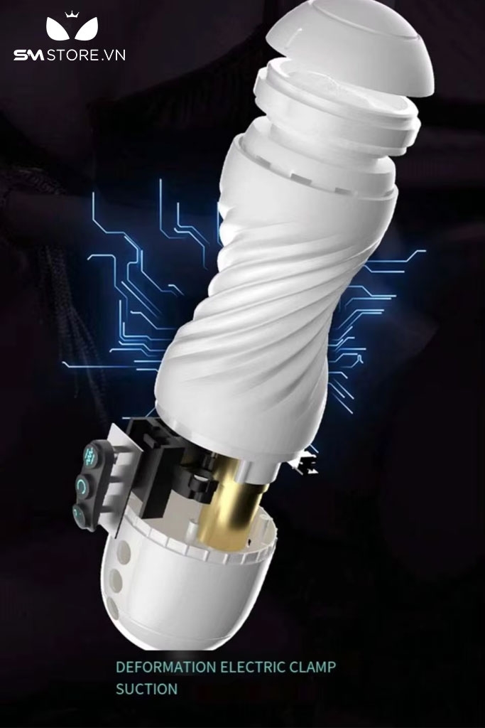 SMT2974 - Cốc thủ dâm tự động rung bú hút thiết kế xoắn ốc dài 22cm