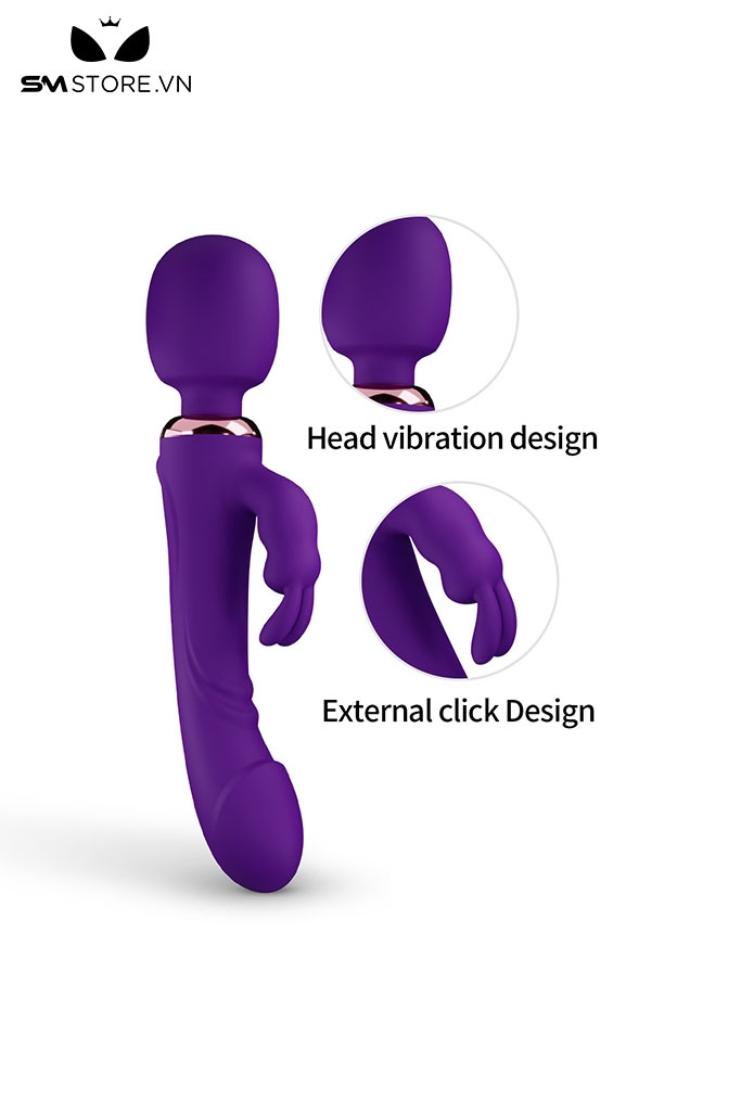 SMT2977 - Chày rung tình yêu nhánh tai thỏ có 10 chế độ và sạc điện