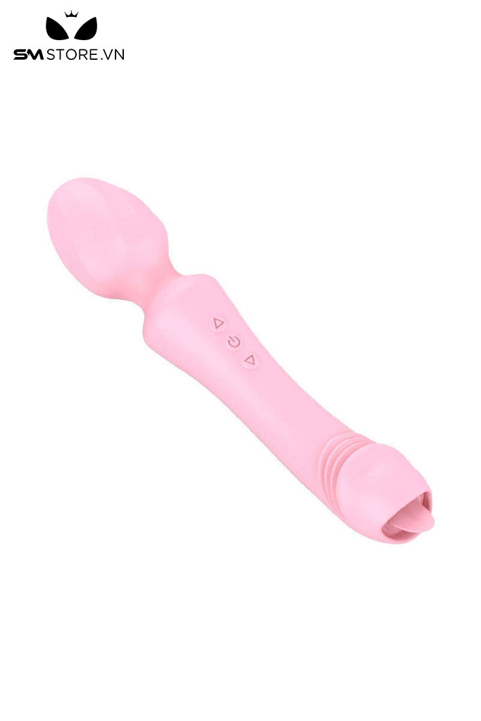 SMT2978 - Chày rung tình yêu 2 đầu có lưỡi liếm dài 20cm sạc điện