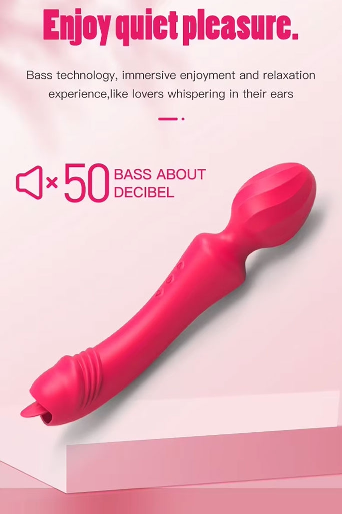 SMT2978 - Chày rung tình yêu 2 đầu có lưỡi liếm dài 20cm sạc điện