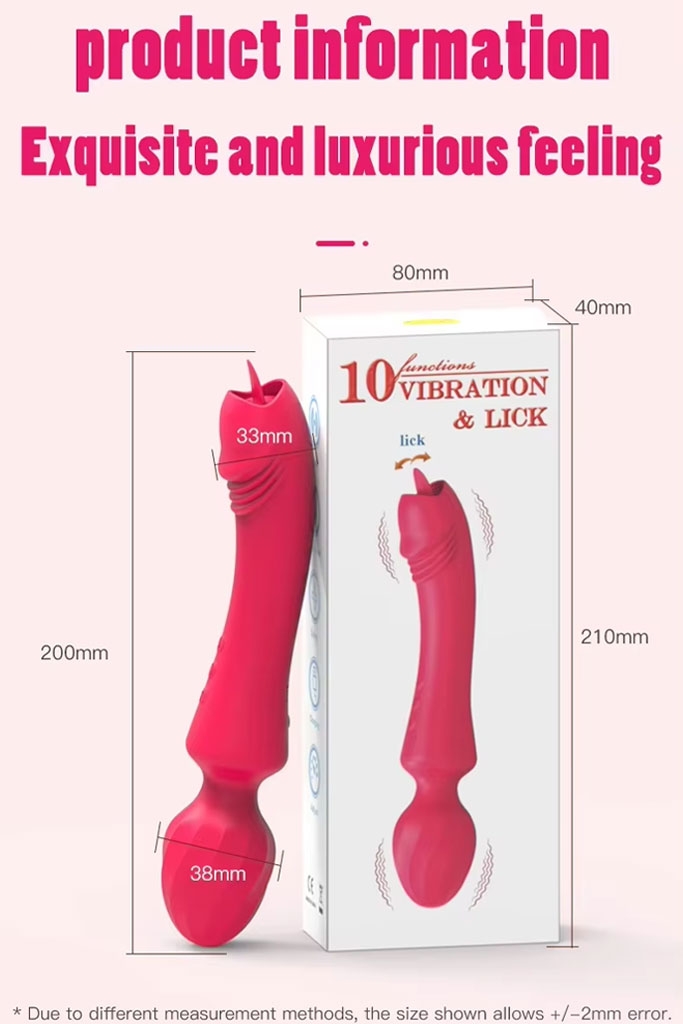 SMT2978 - Chày rung tình yêu 2 đầu có lưỡi liếm dài 20cm sạc điện