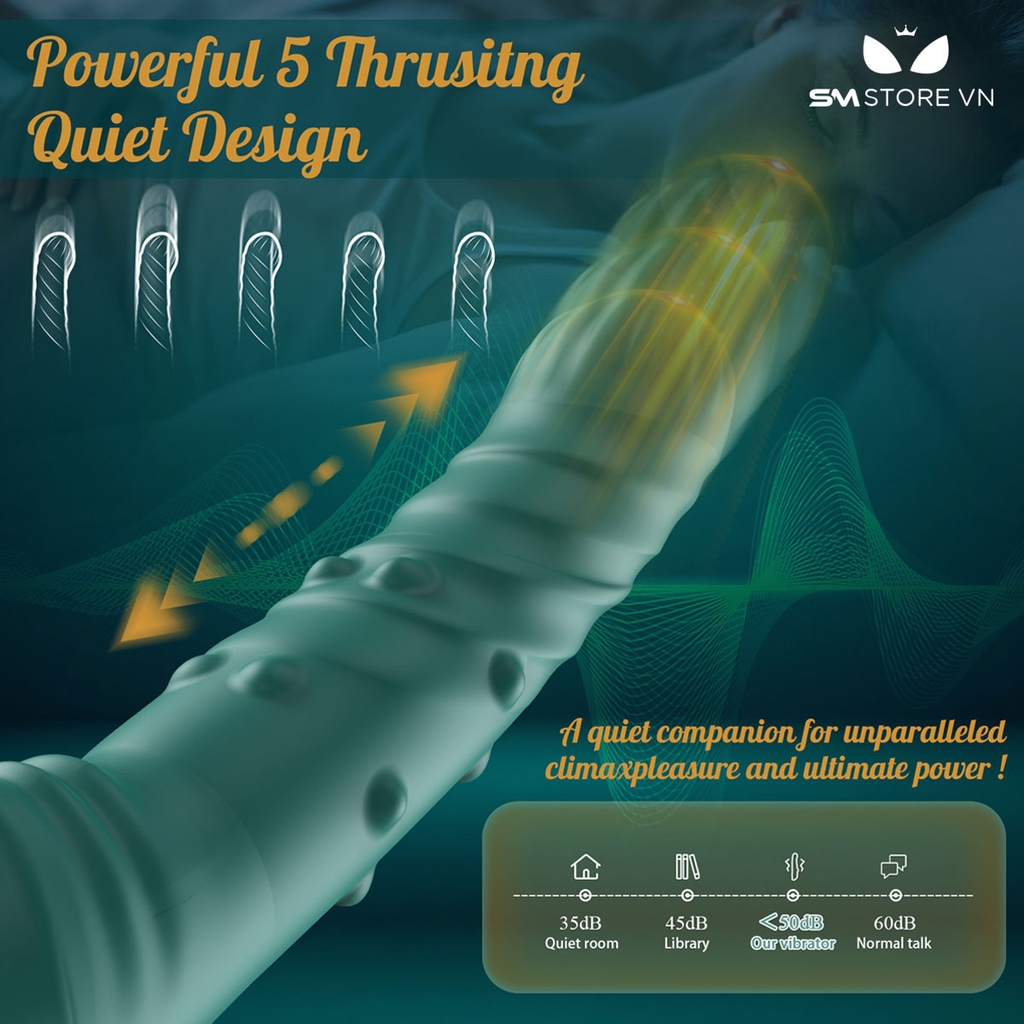 SMT2979 - Cu giả rung cầm tay có 2 vòng bi xoay và 5 tần số thụt