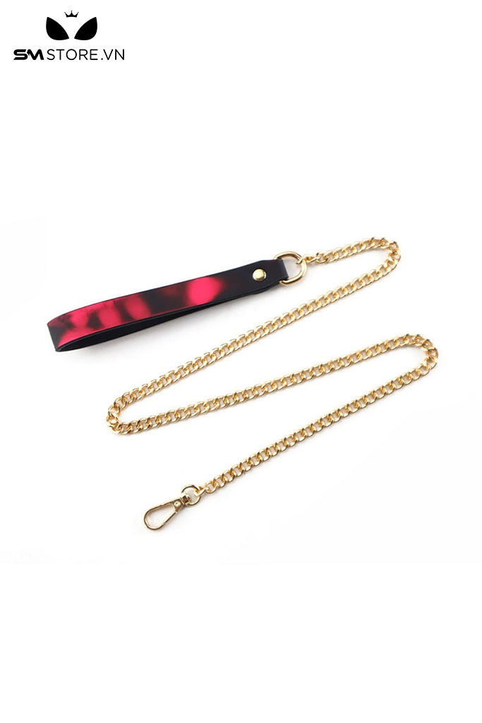 SMT2981 - Xích cổ SM hình cánh rơi giả da PU dài 45cm phối màu đen đỏ
