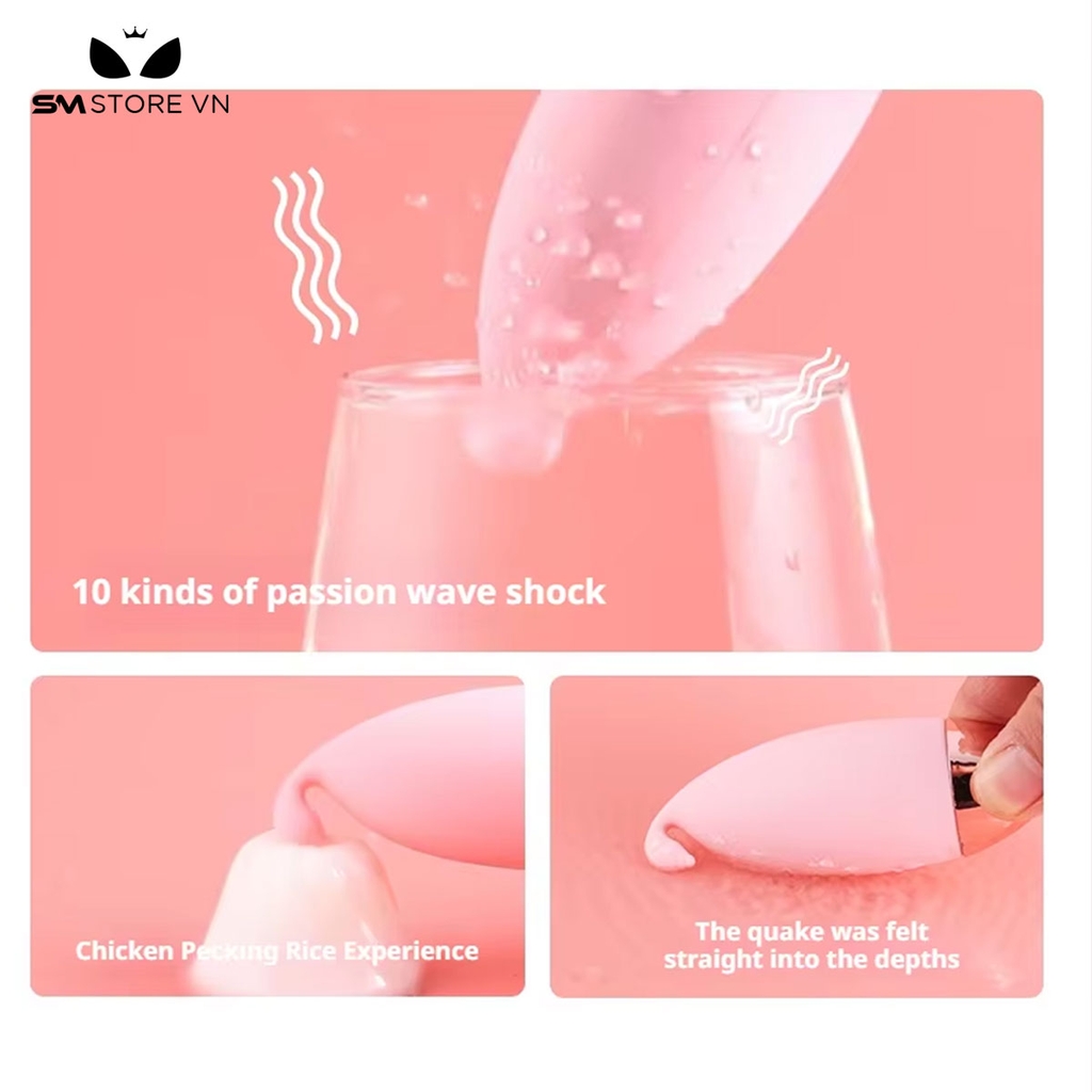 SMT2984 - Trứng rung tình yêu hình móc có 10 tần số dài 9,8cm