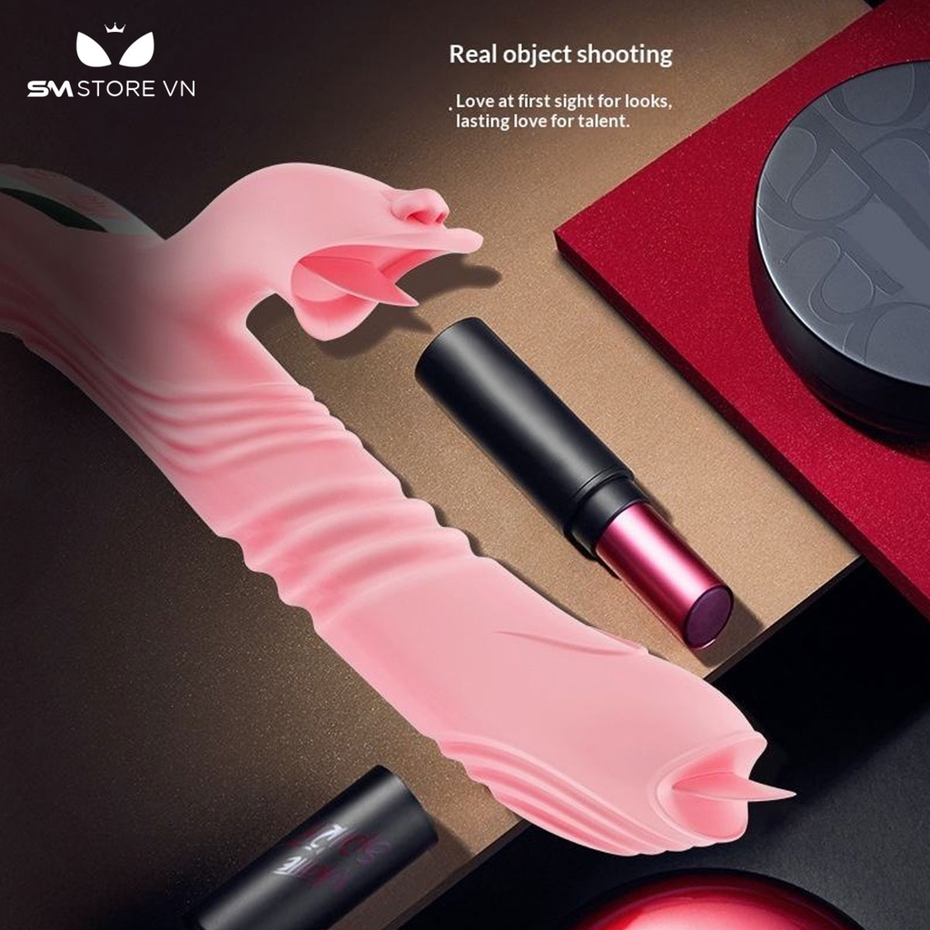 SMT2986 - Chày rung tình yêu 2 đầu sưởi ấm đến 42 độ có lưỡi liếm