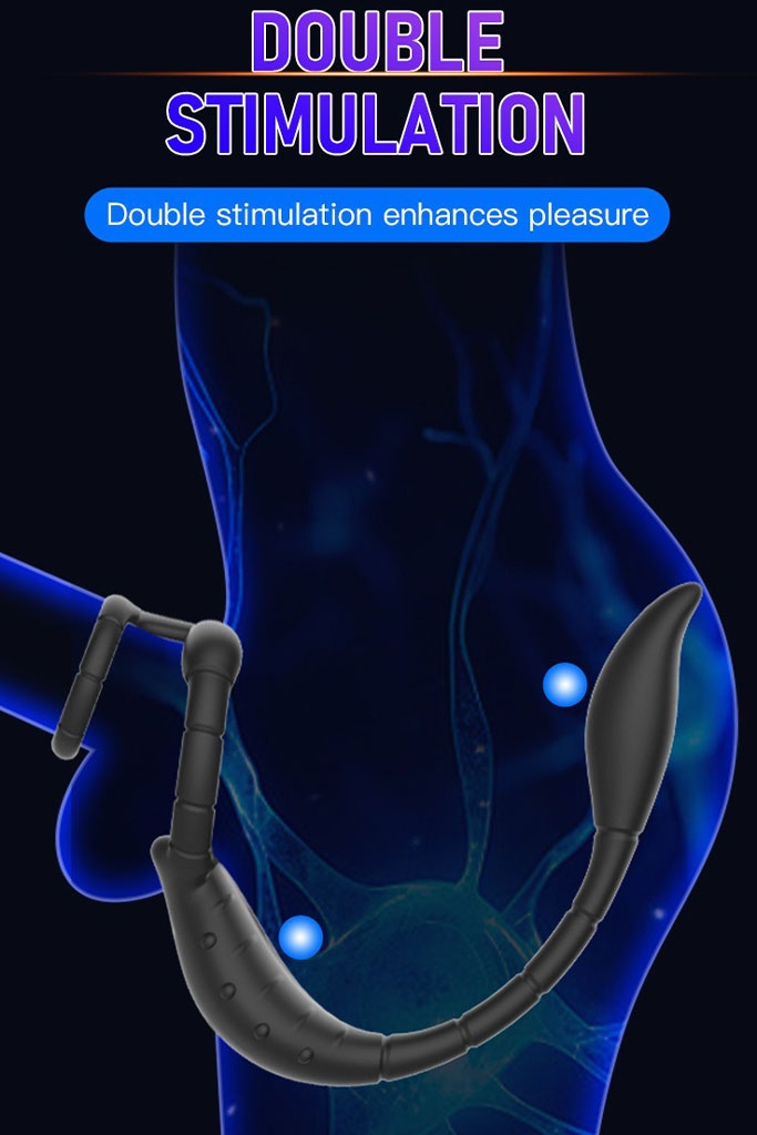 SMT2996 - Vòng đeo gốc dương vật mix anal rung đuôi bò cạp