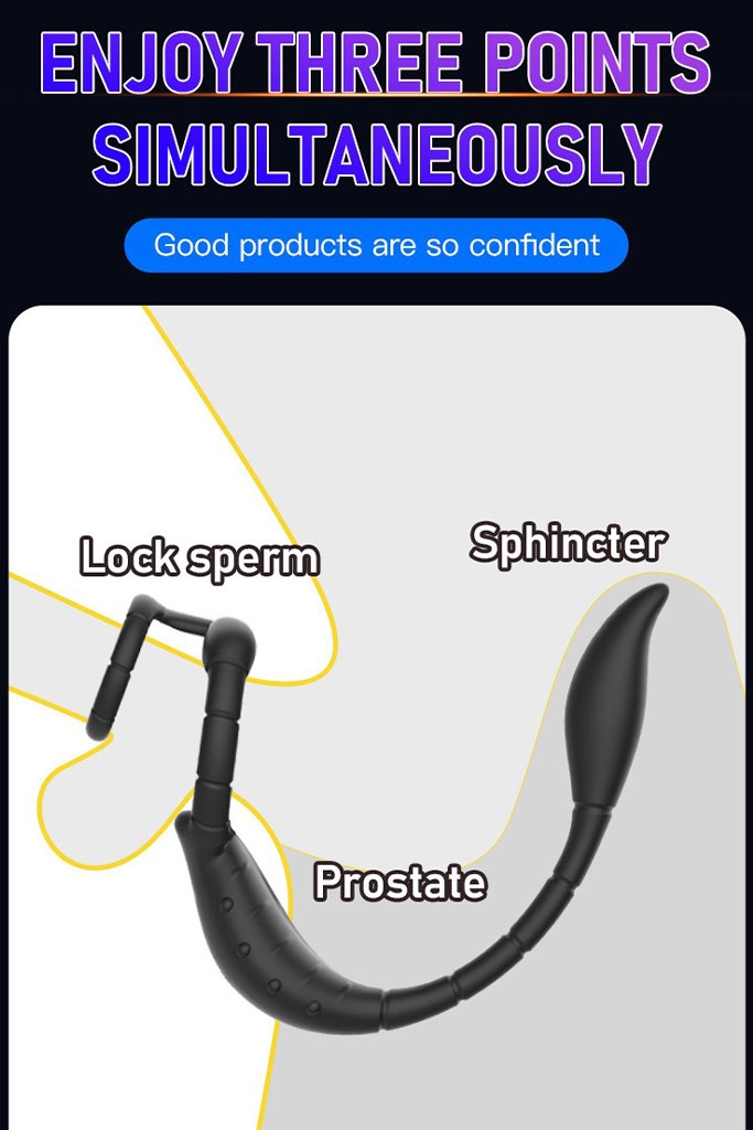 SMT2996 - Vòng đeo gốc dương vật mix anal rung đuôi bò cạp