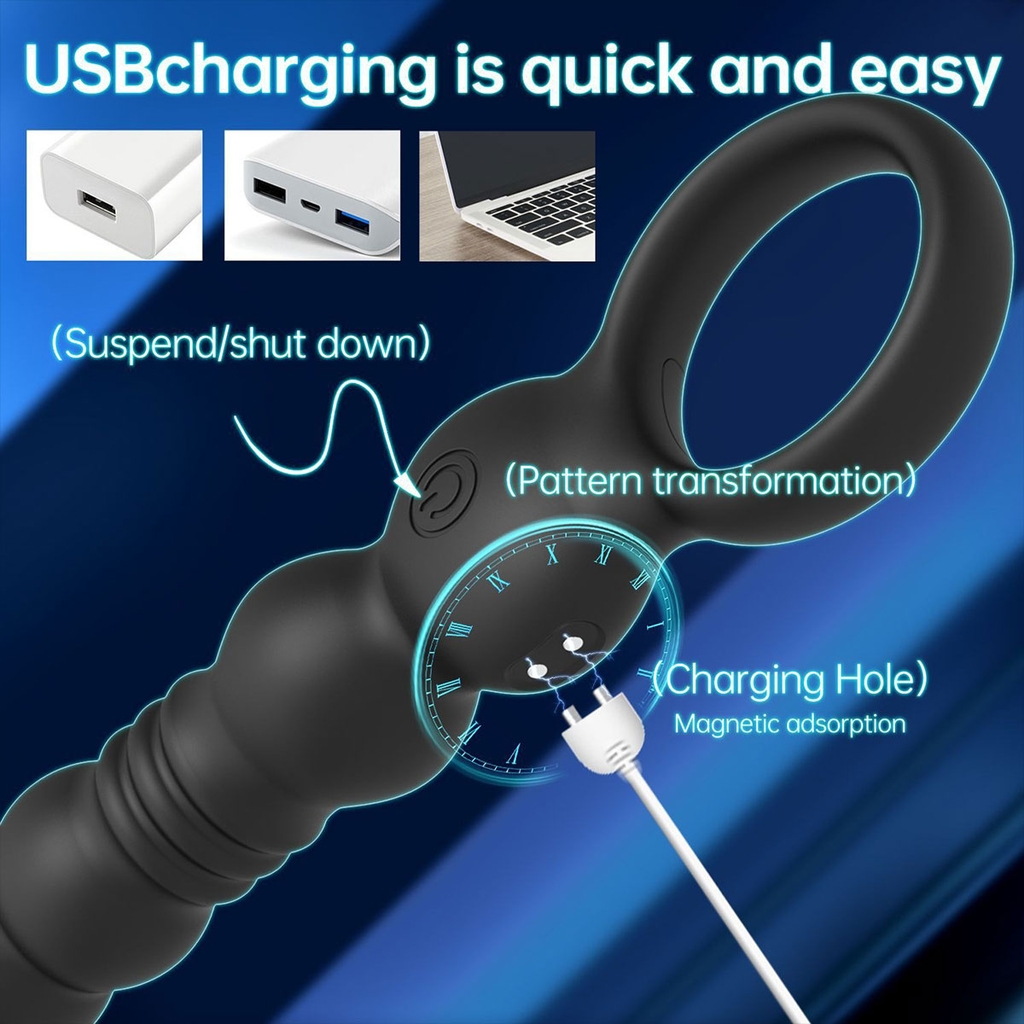 SMT2998 - Anal bead có 9 chế độ rung thụt điều khiển qua APP dài 25cm