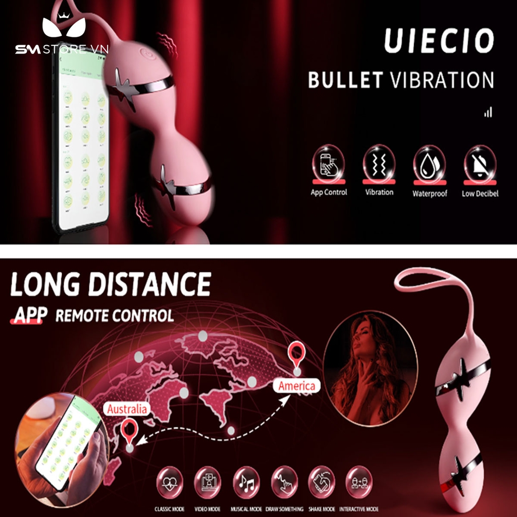 SMT3001 - Trứng rung tình yêu đôi kèm sốc điện có 10 tần số sạc điện