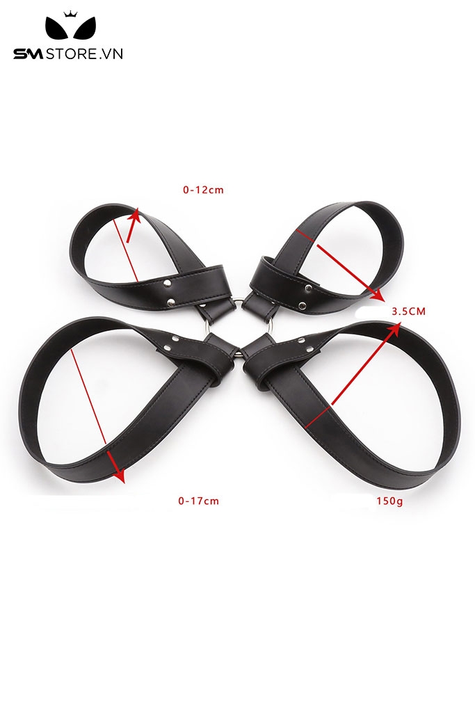 SMT3004 - Cố định tư thế SM thiết kế chữ X với 4 vòng da PU