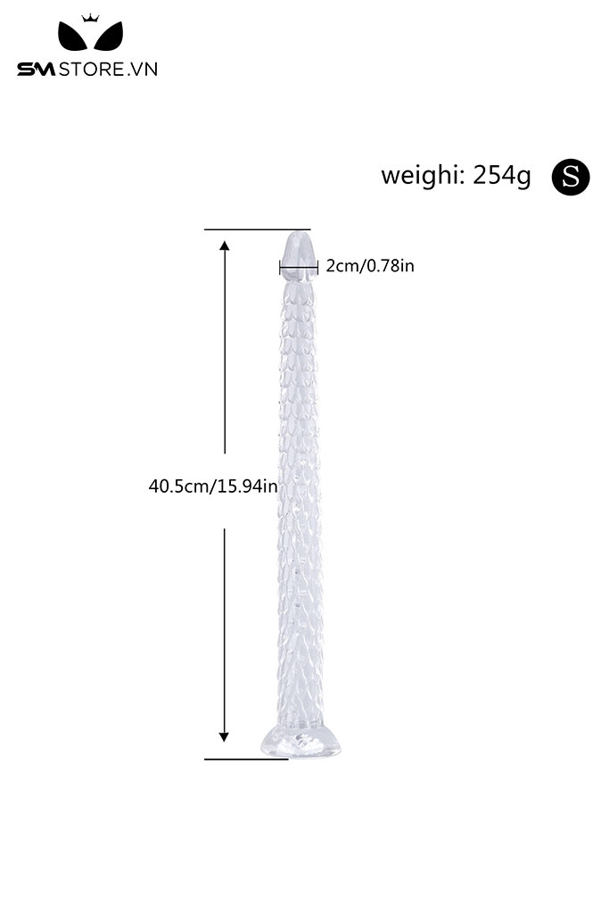 SMT3017 - Dương vật giả siêu dà hình vảy cá đế dính tường và 3 size