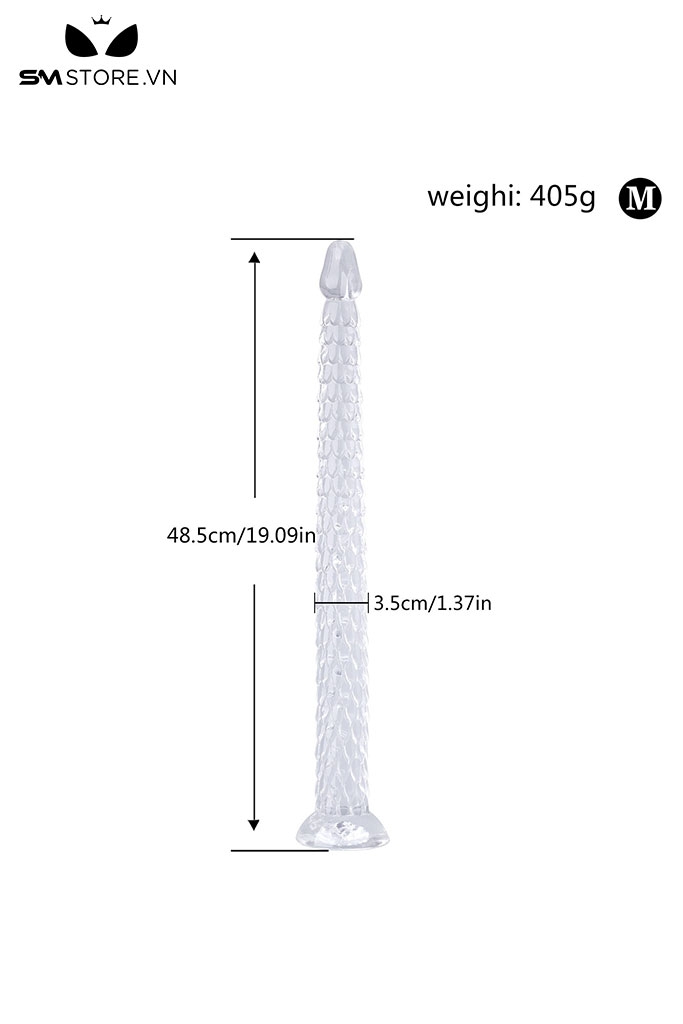 SMT3017 - Dương vật giả siêu dà hình vảy cá đế dính tường và 3 size