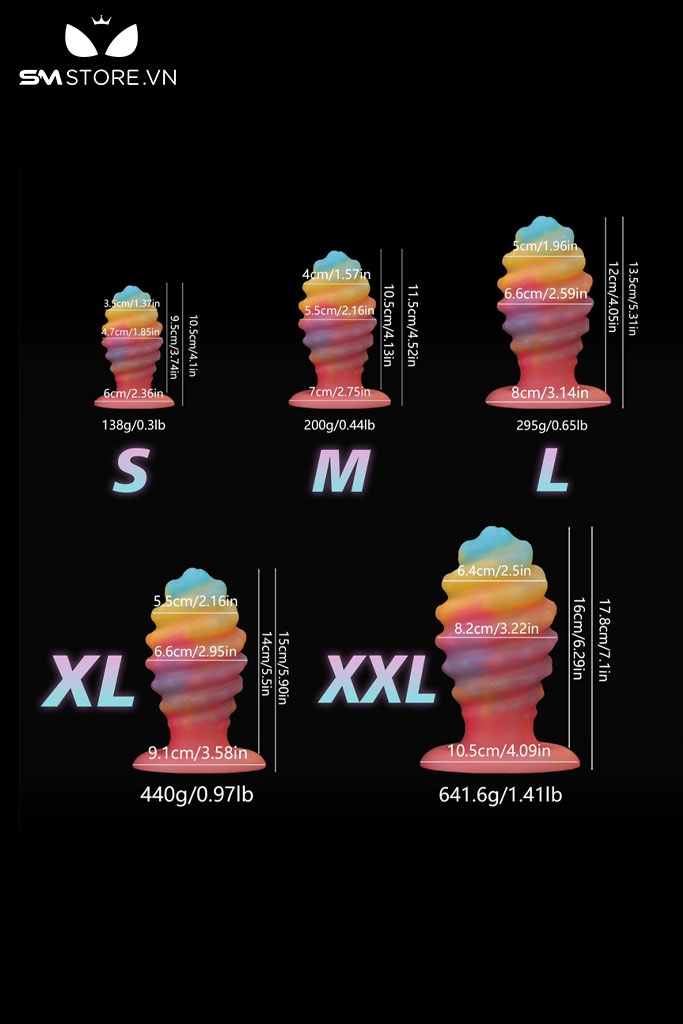 SMT3019 - Anal plug đồ chơi hậu môn ốc biển cầu vồng dạ quang