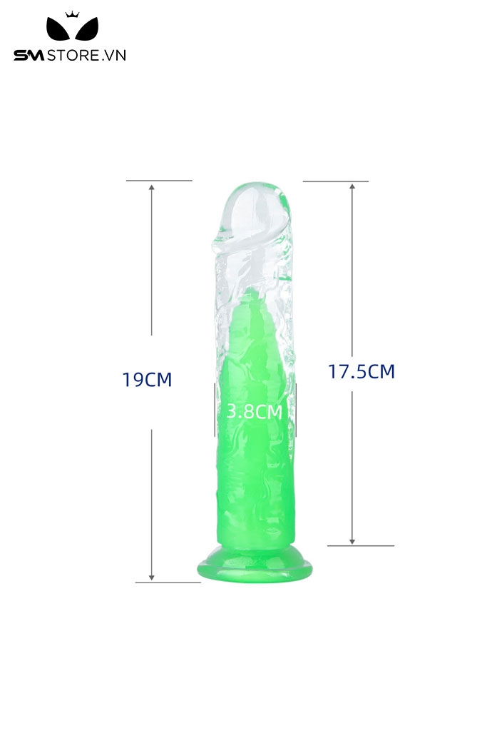 SMT3034 - Dương vật giả dạ quang xanh lá cây silicon mềm dẻo