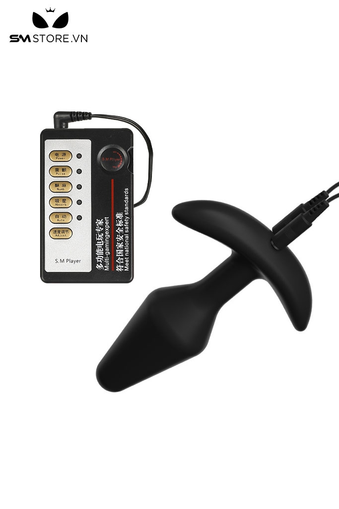 SMT3044 - Butt plug đồ chơi hậu môn silicon hai điện cực dài 10cm