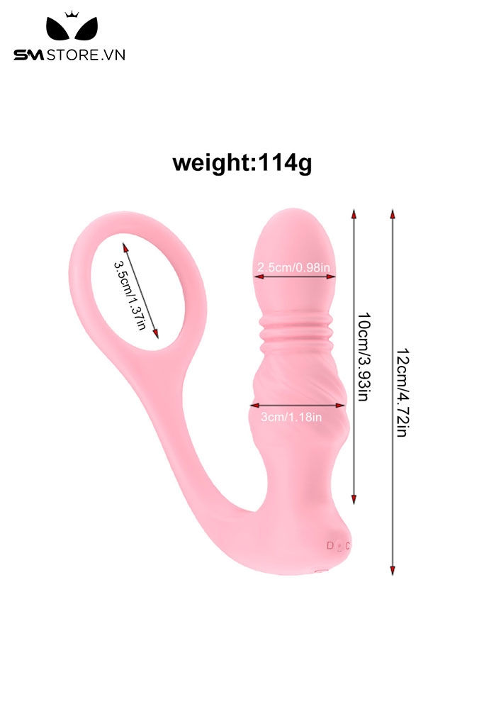 SMT3050 - Máy rung hậu môn mix vòng đeo dương vật silicon sạc điện