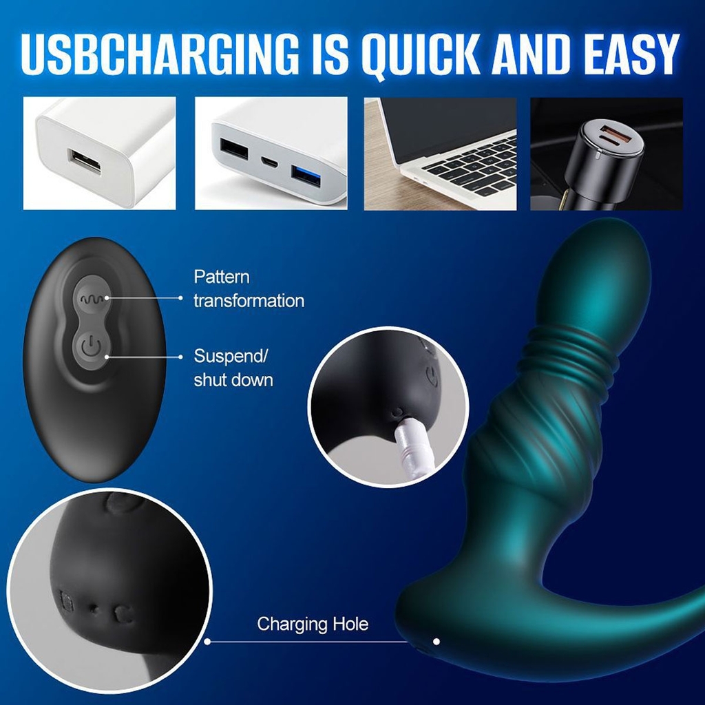 SMT3050 - Máy rung hậu môn mix vòng đeo dương vật silicon sạc điện