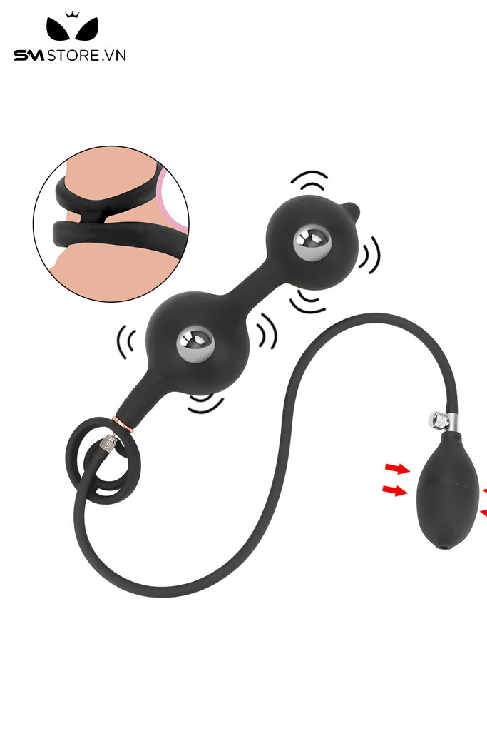 SMT3054 - Anal pump thiết kế 2 nấc kèm vòng corcking đeo dương vật