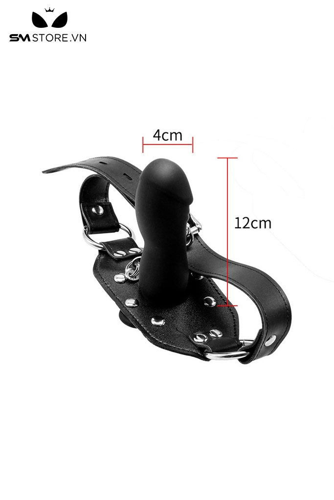 SMT3056 - Penis gag đầu dương vật bằng silicon dài 12cm đính đinh tán