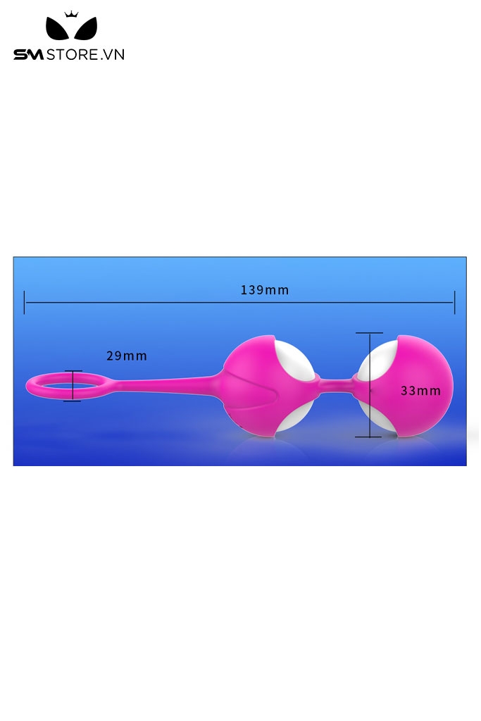 SMT3062 - Bóng tập kegel 2 tầng bằng silicon đàn hồi và tháo rời dài 139mm