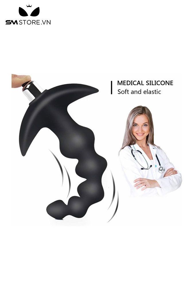 SMT3064 - Anal bead có thanh rung tháo rời dài 15cm bằng silicon