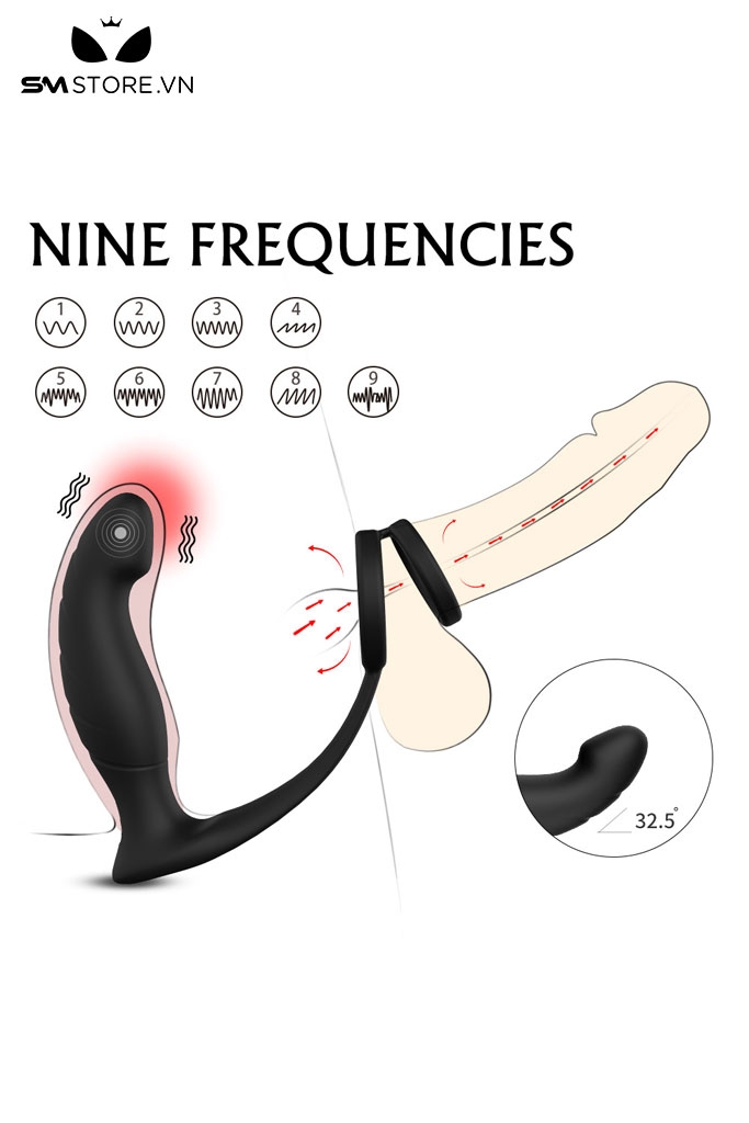 SMT3066 - Vòng rung dương vật chống xuất tim sớm và butt plug