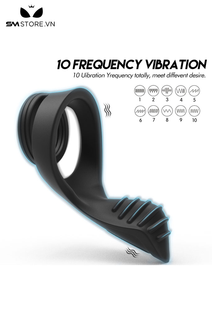 SMT3067 - Vòng rung đeo gốc dương vật có 10 tần số dài 13cm
