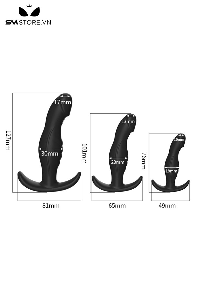 SMT3086 - Dương vật giả silicon thiết kế đế cong có 3 kích cỡ