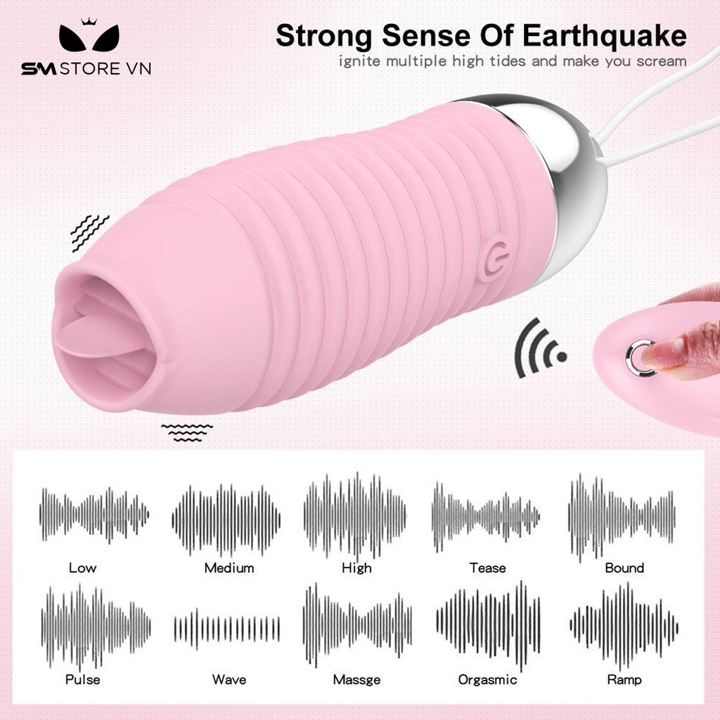 SMT3095 - Trứng rung tình yêu không dây có lưỡi liếm điều khiển từ xa