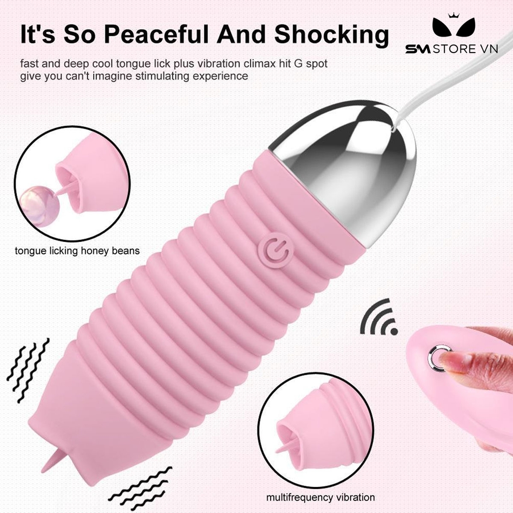 SMT3095 - Trứng rung tình yêu không dây có lưỡi liếm điều khiển từ xa