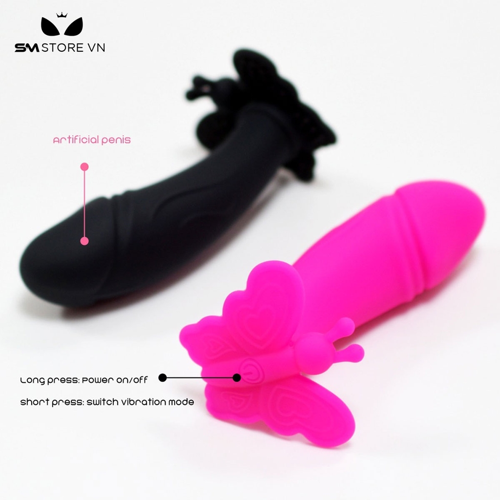 SMT3110 - Dương vật giả rung với đế hình cánh bướm điều khiển từ xa