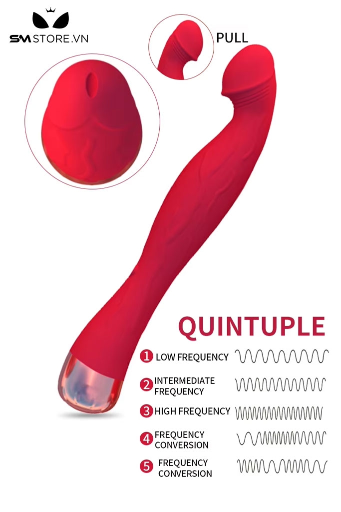 SMT3115 - Dương vật giả rung có 10 tần số sạc điện dài 211mm