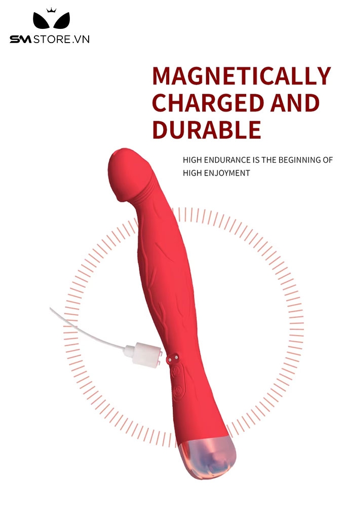 SMT3115 - Dương vật giả rung có 10 tần số sạc điện dài 211mm